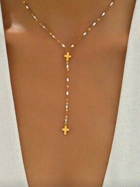Gold Cross Necklace Q789